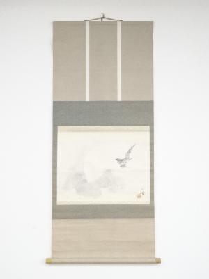 森月城筆　杜鵑　肉筆紙本掛軸（共箱）
